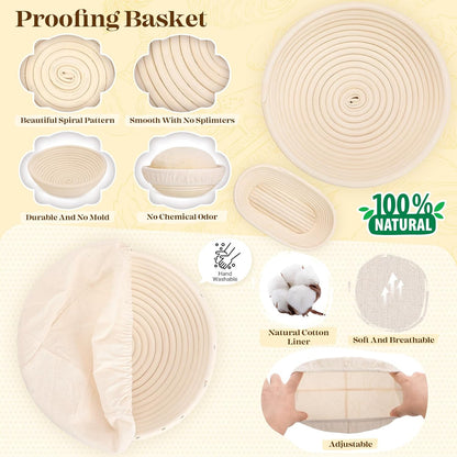 Bread Craft Complete Bread Proofing Basket Set