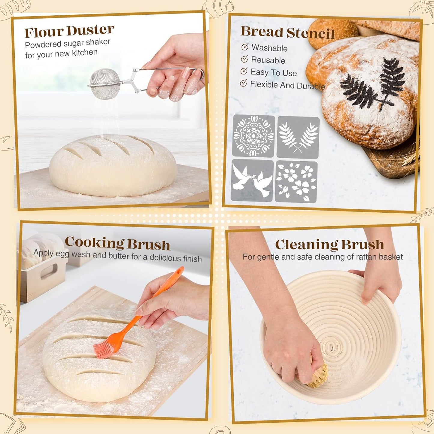 Bread Craft Complete Bread Proofing Basket Set
