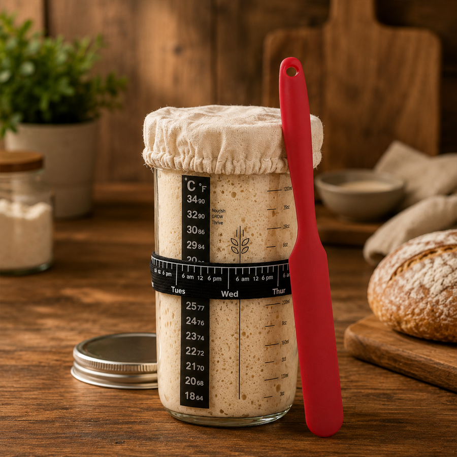 Sourdough starter fermentation jar